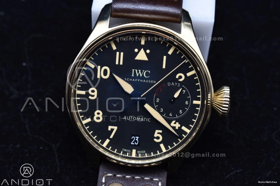 Brown on ZF Leather A Bronze Strap IW501005 Minimalist Real 519 1:1 Edition Dial Pilot Black Big Best 1121